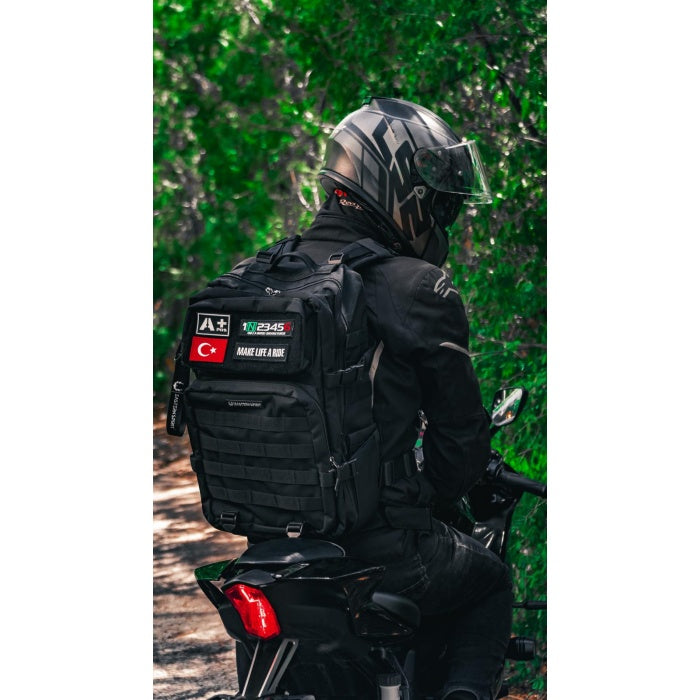New Eastern Spirit R1 Pro Large Black Cordura 45L Sırt Çantası 3 Adet Patch Hediye