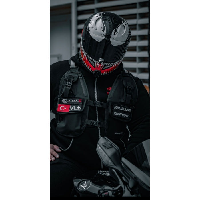 Eastern Spirit R1 Pro Serisi Black Reflektörlü Yelek Çanta 1 Adet Patch Hediyeli