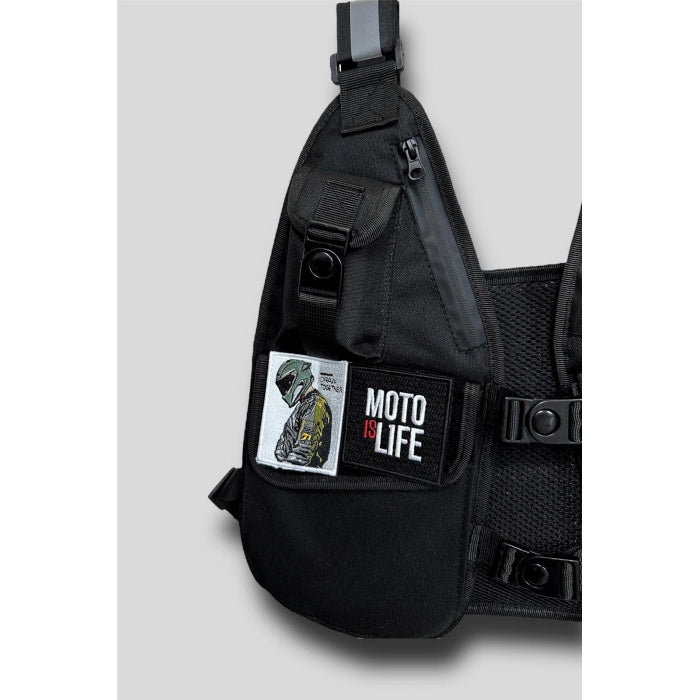Eastern Spirit R1 Pro Serisi Black Reflektörlü Yelek Çanta 1 Adet Patch Hediyeli