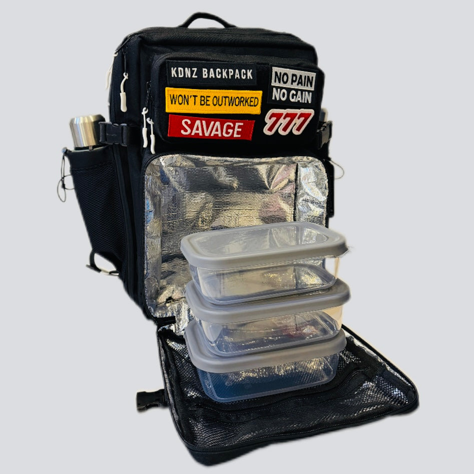 New KDNZ MealPro Tac. 3.0 White Black Cordura Ykk 50L Termal Yemek Bölmeli Sırt Çantası 3 Adet Patch Hediyeli
