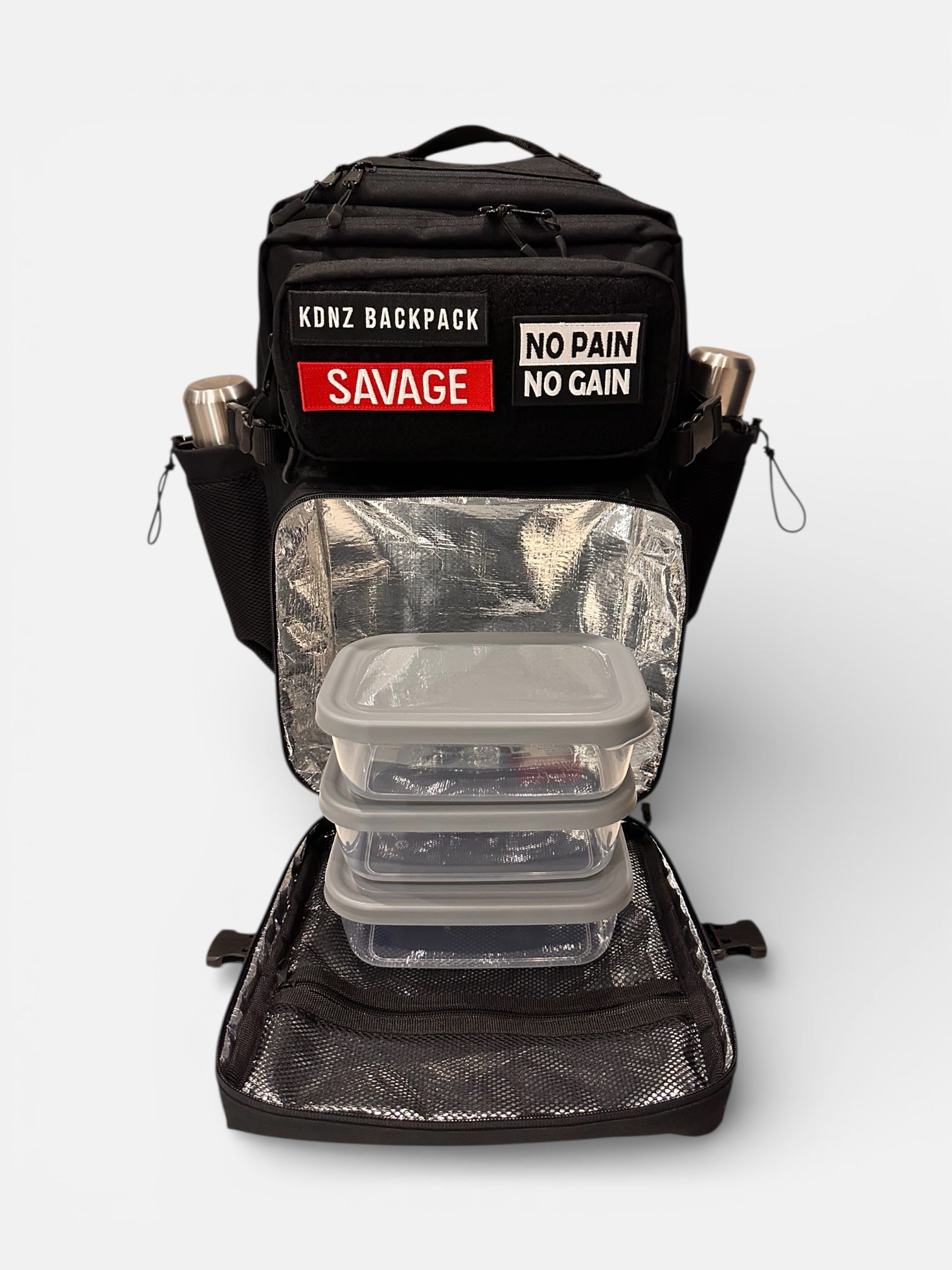 New KDNZ MealPro Tac. 3.0 Black Cordura Ykk 50L Termal Yemek Bölmeli Sırt Çantası 3 Adet Patch Hediyeli