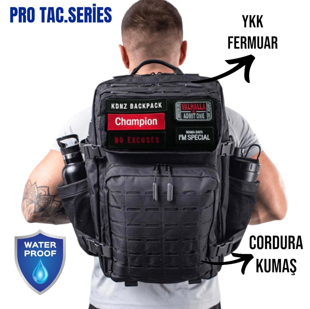 New KDNZ Pro Tac. 3.0 Black Cordura Ykk 45L Sırt Çantası 3 Adet Patch Hediyeli