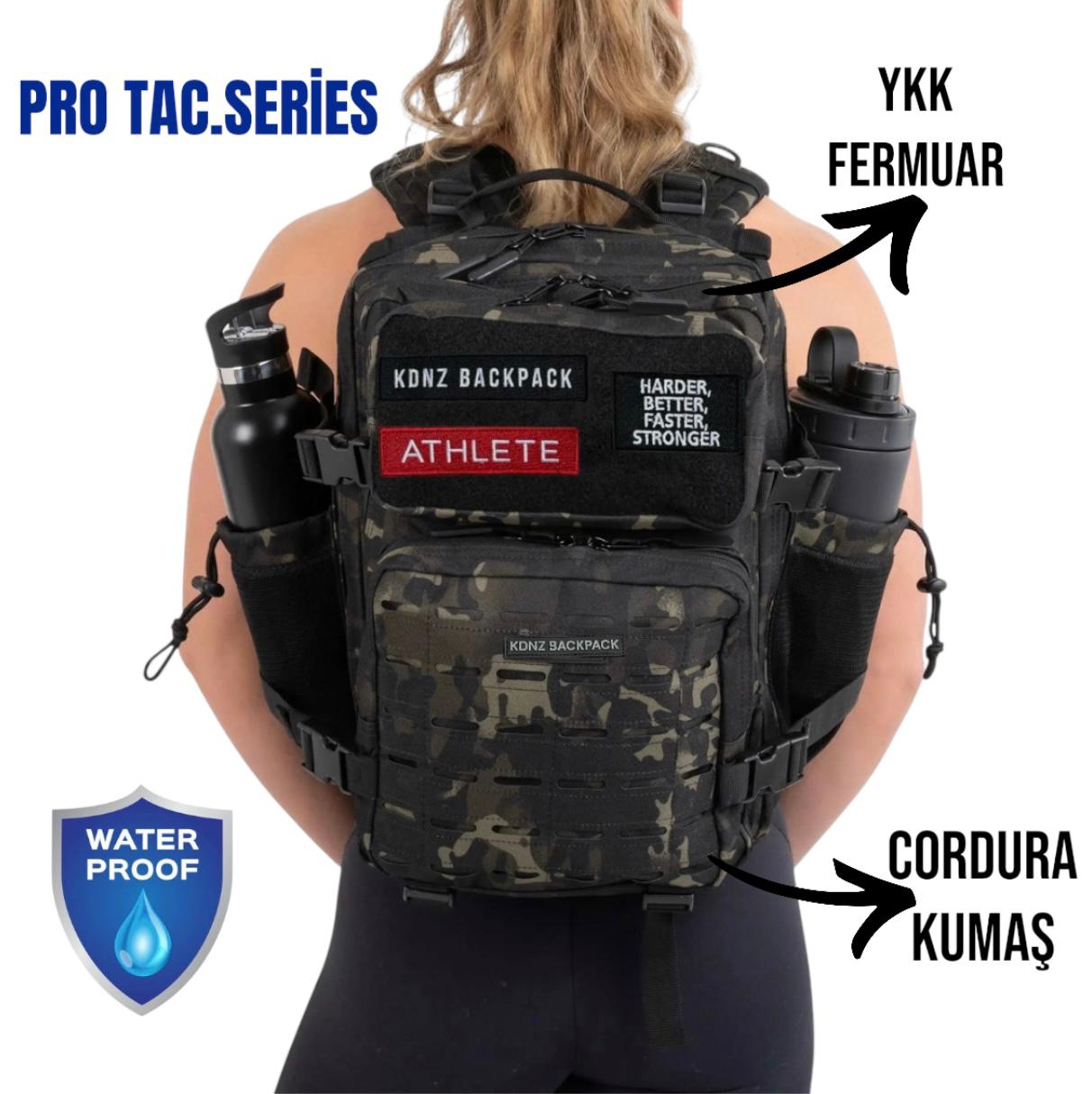 New KDNZ Pro Tac. 3.0 Black Camo Cordura Ykk 25L Sırt Çantası 3 Adet Patch Hediyeli