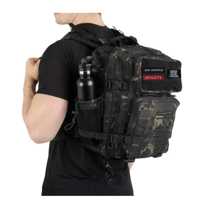 New KDNZ Pro Tac. 3.0 Black Camo Cordura Ykk 25L Sırt Çantası 3 Adet Patch Hediyeli