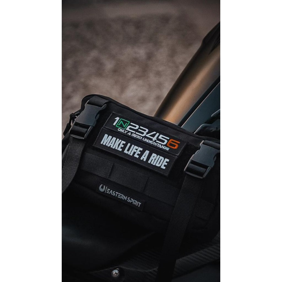 R1 Black Motorcu Bel Çantası 1 Adet Patch Hediyeli