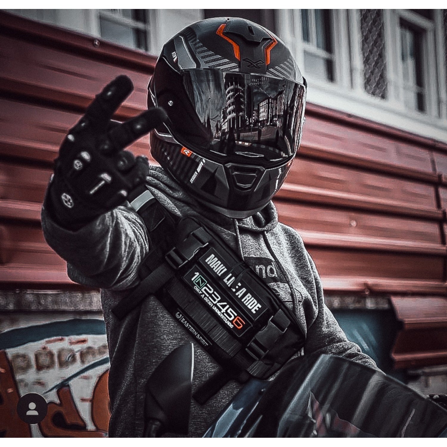R1 Black Motorcu Bel Çantası 1 Adet Patch Hediyeli