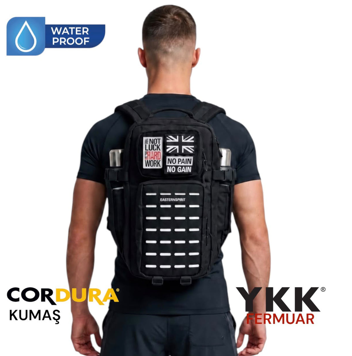 EASTERN SPİRİT PRO White Black 20L YKK Fermuar Cordura Kumaş Su Geçirmez Sırt Çantası “ 2 ADET PATCH HEDİYE ”