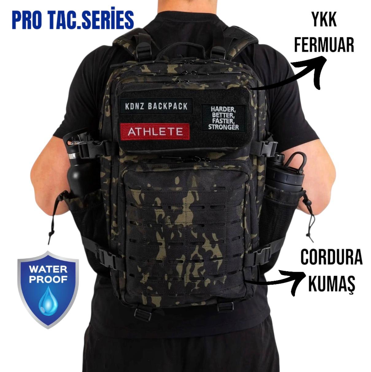 New KDNZ Pro Tac. 3.0 Black Camo Cordura Ykk 45L Sırt Çantası 3 Adet Patch Hediyeli
