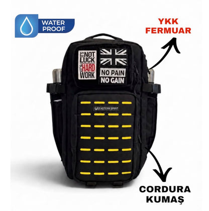EASTERN SPİRİT PRO Yellow Black 20L YKK Fermuar Cordura Kumaş Günlük Kullanım Su Geçirmez Sırt Çantası  “ 2 ADET PATCH HEDİYE ”