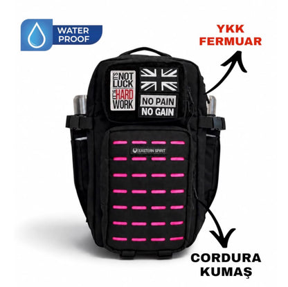 EASTERN SPİRİT PRO Pink Black 20L YKK Fermuar Cordura Kumaş Günlük Kullanım Su Geçirmez Sırt Çantası  “ 2 ADET PATCH HEDİYE ”