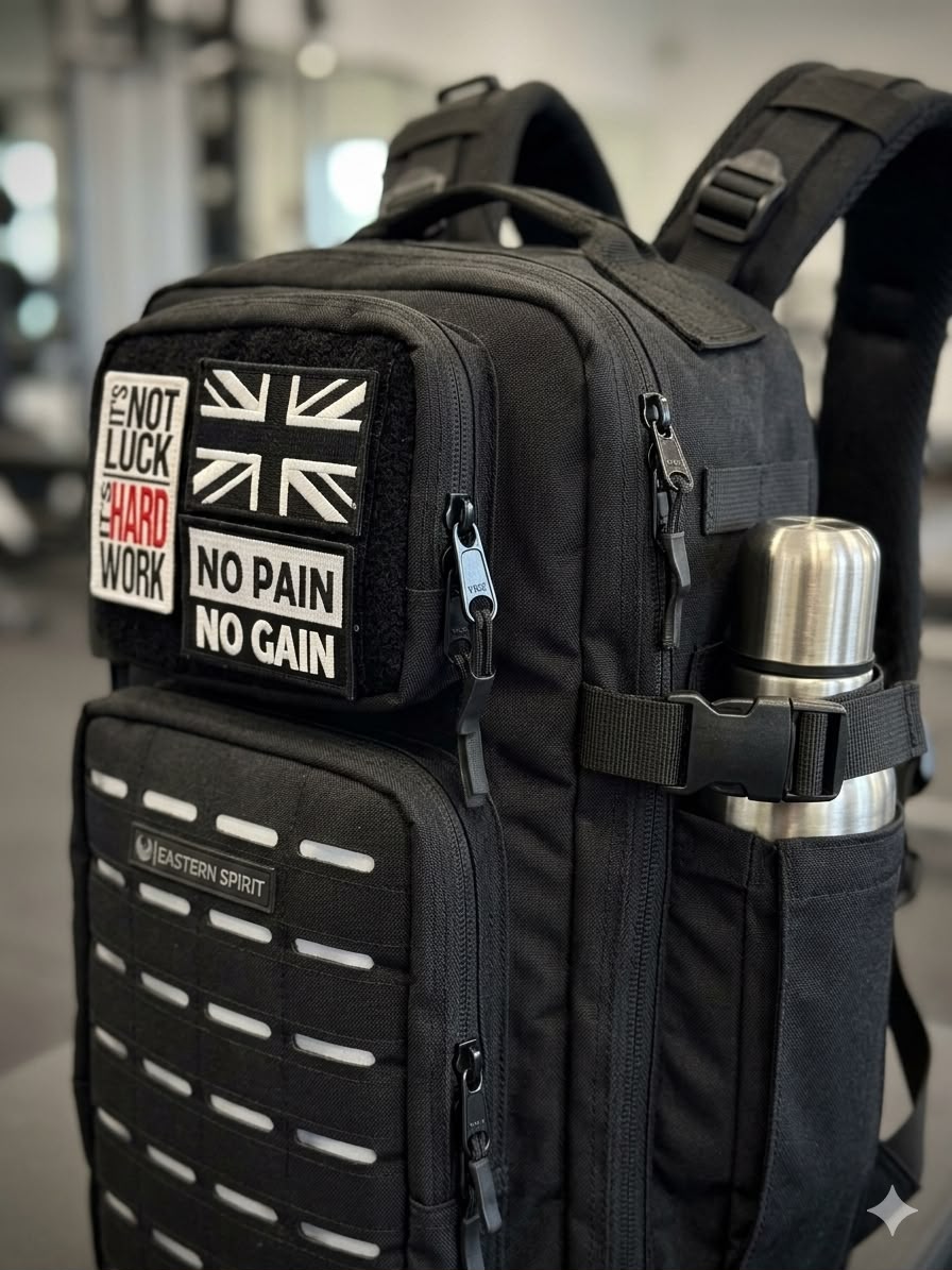 EASTERN SPİRİT PRO White Black 20L YKK Fermuar Cordura Kumaş Günlük Kullanım Su Geçirmez Sırt Çantası  “ 2 ADET PATCH HEDİYE ”