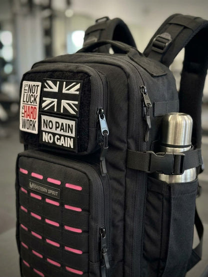 EASTERN SPİRİT PRO Pink Black 20L YKK Fermuar Cordura Kumaş Günlük Kullanım Su Geçirmez Sırt Çantası  “ 2 ADET PATCH HEDİYE ”