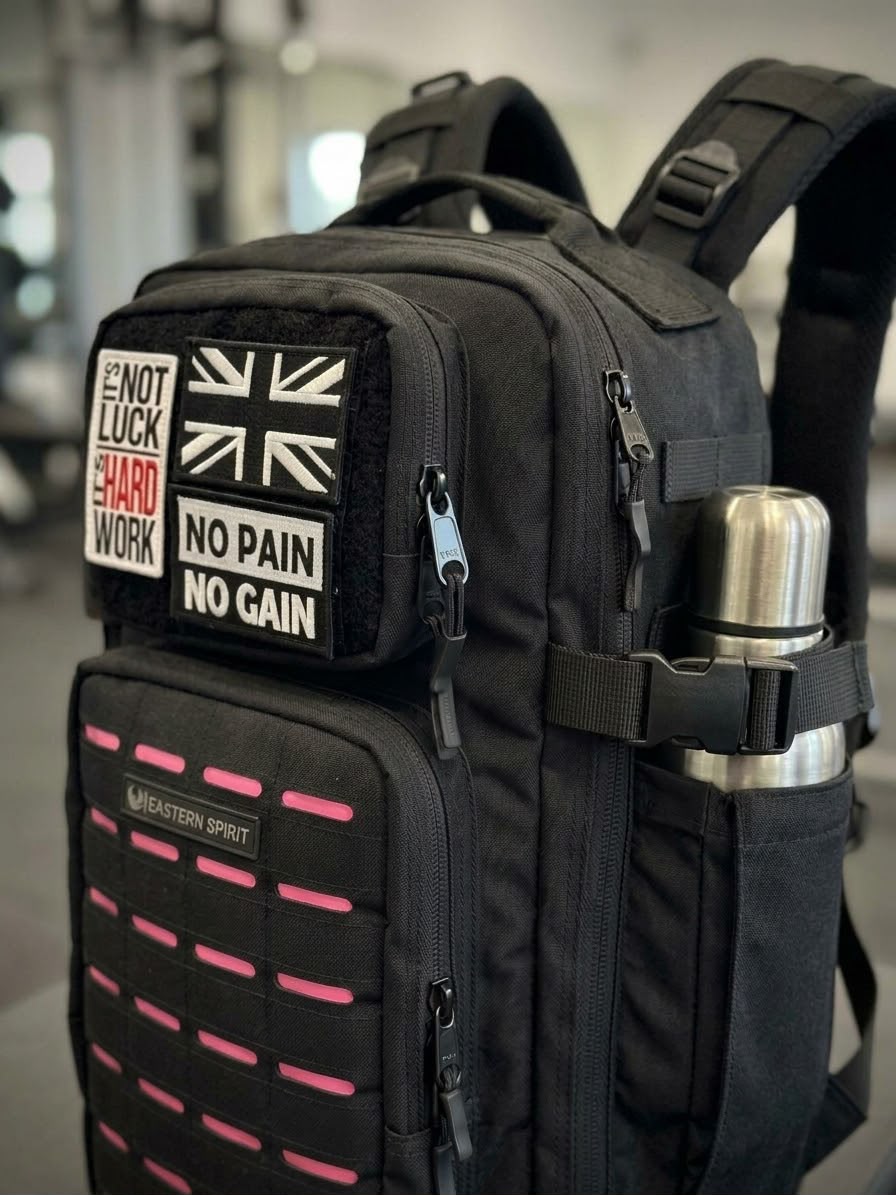 EASTERN SPİRİT PRO Pink Black 20L YKK Fermuar Cordura Kumaş Günlük Kullanım Su Geçirmez Sırt Çantası  “ 2 ADET PATCH HEDİYE ”