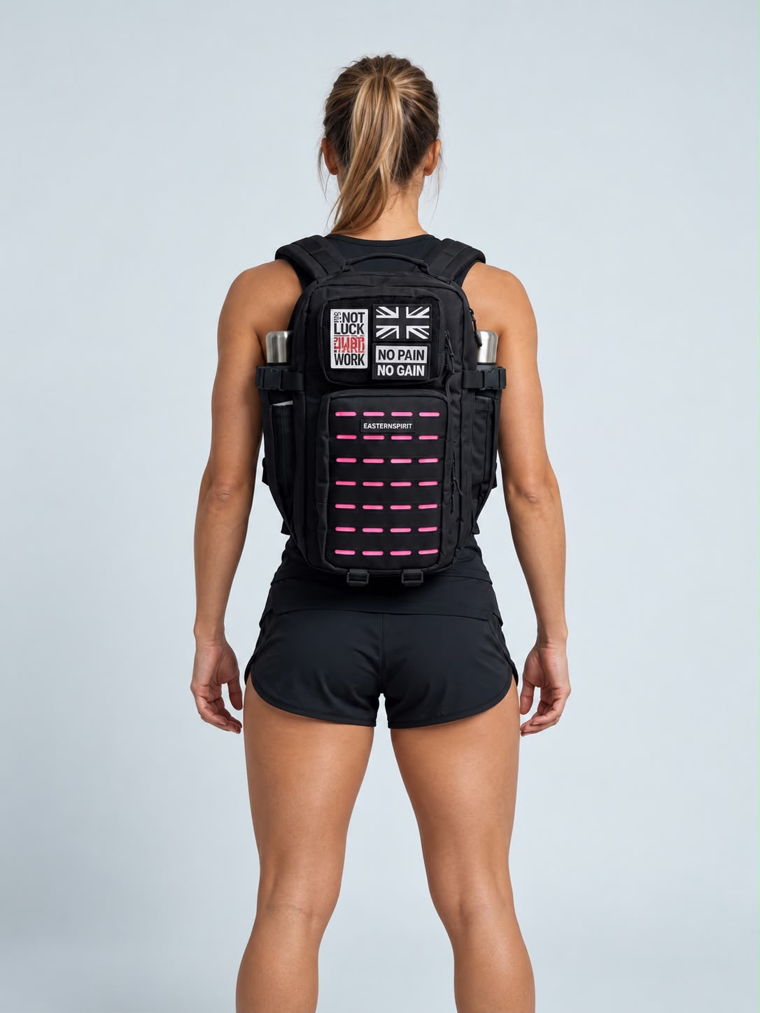 EASTERN SPİRİT PRO Pink Black 20L YKK Fermuar Cordura Kumaş Günlük Kullanım Su Geçirmez Sırt Çantası  “ 2 ADET PATCH HEDİYE ”
