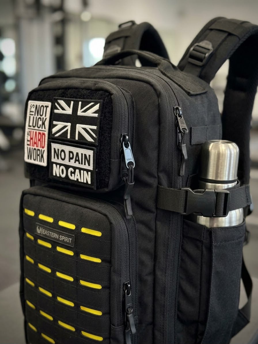EASTERN SPİRİT PRO Yellow Black 20L YKK Fermuar Cordura Kumaş Günlük Kullanım Su Geçirmez Sırt Çantası  “ 2 ADET PATCH HEDİYE ”